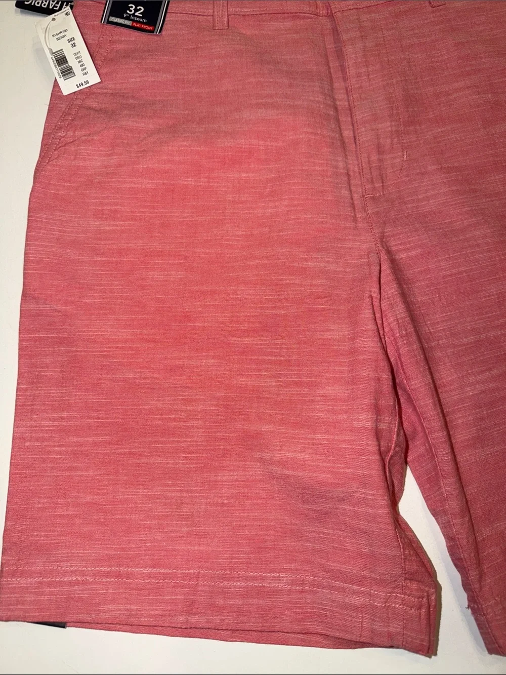 Roundtree & Yorke Coral Heather Flat Front Men’s Shorts
